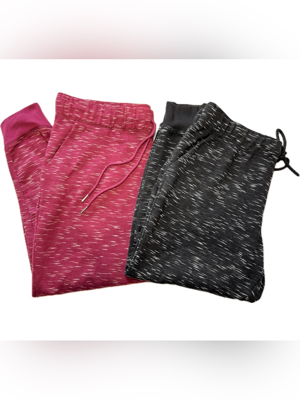 Everlast Sport Men's Marled Jogger Set of 2 - Red/Burgundy & Black Size L